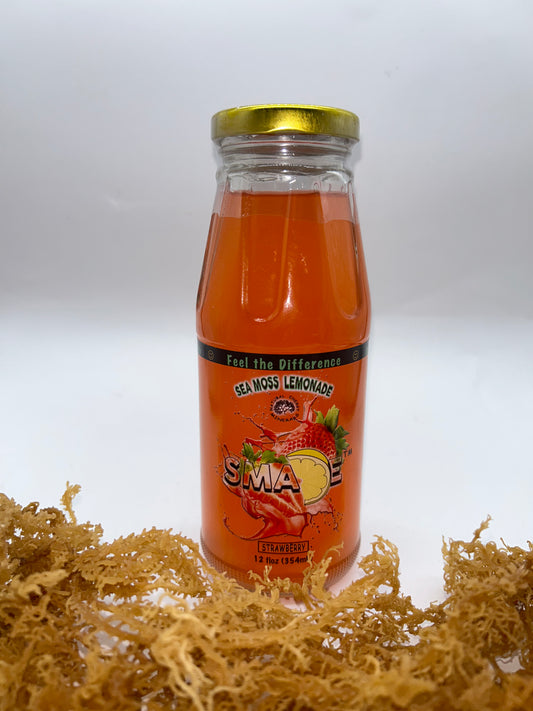 Strawberry Smade: 3-6-12 12oz Organic Sea Moss  Strawberry Lemonade